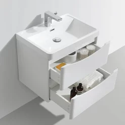 Monza­­ Bathroom Monza White Ash Wall Hung Bathroom Furniture Package -Vanity Unit Bathroom Suites rdwwhpk d4