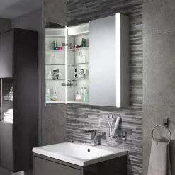 Sensio Furniture Lighting Solution Sensio Aspen Diffused Double LED Mirror Cabinet With Shaving Socket -Vanity Unit Bathroom Suites se30816c0 d1