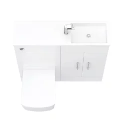 Valencia Slimline Combination Basin & Toilet Unit - White Gloss - (1000 X 305mm) 12 Valencia Slimline Combination Basin & Toilet Unit - White Gloss - (1000 X 305mm) -Vanity Unit Bathroom Suites slfp d6