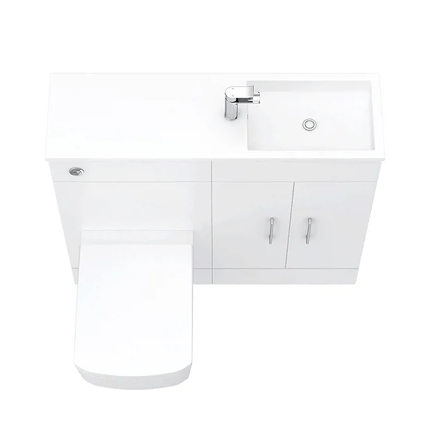 Valencia Slimline Combination Basin & Toilet Unit - White Gloss - (1000 X 305mm) 7 Valencia Slimline Combination Basin & Toilet Unit - White Gloss - (1000 X 305mm) - Image 5