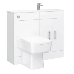 Valencia Slimline Combination Basin & Toilet Unit - White Gloss - (1000 X 305mm) 13 Valencia Slimline Combination Basin & Toilet Unit - White Gloss - (1000 X 305mm) -Vanity Unit Bathroom Suites slfp n d4