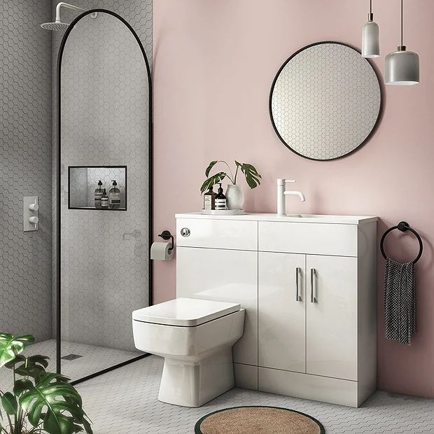 Valencia Slimline Combination Basin & Toilet Unit - White Gloss - (1000 X 305mm) 4 Valencia Slimline Combination Basin & Toilet Unit - White Gloss - (1000 X 305mm) - Image 2