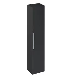 Itton Bathroom Britton Shoreditch Wall-Hung Tall Cabinet With Chrome Handle - Matt Grey