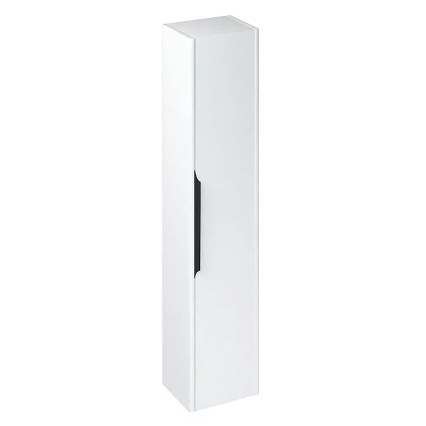 Itton Bathroom Britton Shoreditch Wall-Hung Tall Cabinet With Black Handle - Matt White 4 Itton Bathroom Britton Shoreditch Wall-Hung Tall Cabinet With Black Handle - Matt White - Image 2