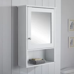 Victorian Plumbing Tongue And Groove Bathroom Mirror Cabinet - White -Vanity Unit Bathroom Suites tg103md2