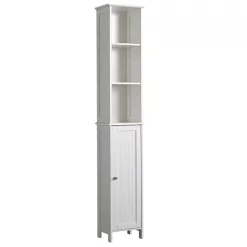 Victorian Plumbing Tongue And Groove Tall Storage Unit - White -Vanity Unit Bathroom Suites tg108md3