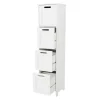 Victorian Plumbing Tongue And Groove 4 Drawer Bathroom Storage Unit - White -Vanity Unit Bathroom Suites tg219md4