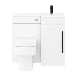 Valencia Bathroom Combination Suite Unit - 900mm Basin W. Black Handle And Square Toilet -Vanity Unit Bathroom Suites val900sblk d1