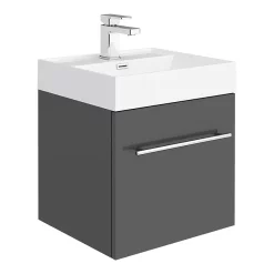 Valencia Cloakroom Suite (Gloss Grey Vanity With Polished Chrome Handle + Toilet) 10 Valencia Cloakroom Suite (Gloss Grey Vanity With Polished Chrome Handle + Toilet) -Vanity Unit Bathroom Suites valcsgchd1