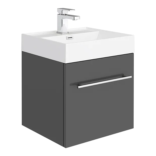 Valencia Cloakroom Suite (Gloss Grey Vanity With Polished Chrome Handle + Toilet) 5 Valencia Cloakroom Suite (Gloss Grey Vanity With Polished Chrome Handle + Toilet) - Image 3