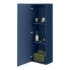 Venice Abstract Wall Hung Tall Storage Cabinet - Blue - With Brushed Brass Square Drop Handle 2 Venice Abstract Wall Hung Tall Storage Cabinet - Blue - With Brushed Brass Square Drop Handle -Vanity Unit Bathroom Suites vawhcbblubra d2