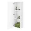 Venice Abstract Wall Hung Tall Storage Cabinet - White - With Chrome Square Drop Handle -Vanity Unit Bathroom Suites vawhcbwhi d4
