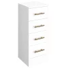 Venice 300x300mm Gloss White 4 Drawer Unit With Brushed Brass Handles -Vanity Unit Bathroom Suites vbb133 lrg