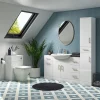 Venice 350x300mm Gloss White 3 Drawer Unit With Brushed Brass Handles -Vanity Unit Bathroom Suites vbb135 d2