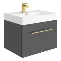 Valencia Bathroom Suite (Toilet, Grey Vanity With Brass Handle, L-Shaped Bath + Screen) 10 Valencia Bathroom Suite (Toilet, Grey Vanity With Brass Handle, L-Shaped Bath + Screen) -Vanity Unit Bathroom Suites vbsggbb6 d1