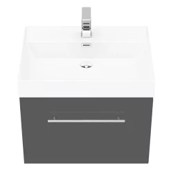 Valencia Bathroom Suite (Toilet, Grey Vanity With Chrome Handle, L-Shaped Bath + Screen) -Vanity Unit Bathroom Suites vbsggch6 d2