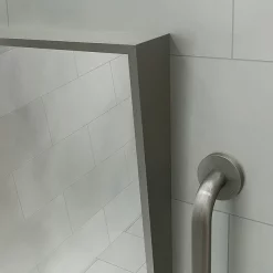 Venice Brushed Stainless Steel 500 X 800mm Angled Mirror