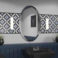 Venice 600 X 900mm Oval Bevelled Mirror -Vanity Unit Bathroom Suites ven6x9ovl l