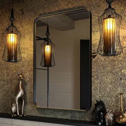 Venice Black Frame 500 X 750mm Rectangular Mirror -Vanity Unit Bathroom Suites venbf5075 d4