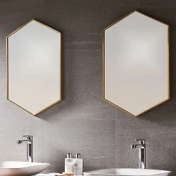 Venice Brushed Brass 500 X 750mm Hexagonal Mirror 9 Venice Brushed Brass 500 X 750mm Hexagonal Mirror -Vanity Unit Bathroom Suites venhxbra d2