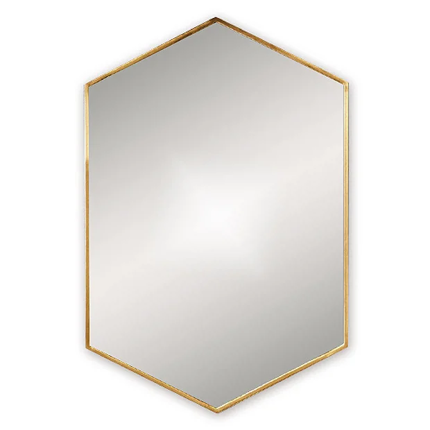 Venice Brushed Brass 500 X 750mm Hexagonal Mirror 4 Venice Brushed Brass 500 X 750mm Hexagonal Mirror - Image 2