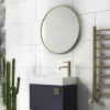Venice Brushed Brass 600mm Round Mirror -Vanity Unit Bathroom Suites venr60bra d4