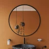 Venice Black 600mm Round Mirror -Vanity Unit Bathroom Suites venr80blk d1