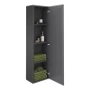 Victorian Plumbing Apollo2 400mm Gloss Grey Tall Wall Hung Unit W. Matt Black Handle -Vanity Unit Bathroom Suites vma460mb d2