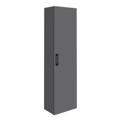 Victorian Plumbing Apollo2 400mm Gloss Grey Tall Wall Hung Unit W. Matt Black Handle -Vanity Unit Bathroom Suites vma460mb l