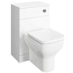Venice 560mm Gloss White Vanity Unit With Matt Black Handles + Toilet Package -Vanity Unit Bathroom Suites vn56wcpk d2
