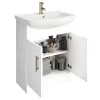 Venice 665mm Gloss White Vanity Unit With Brushed Brass Handles + Toilet Package -Vanity Unit Bathroom Suites vn65bbwcpk d6