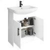 Venice 665mm Gloss White Vanity Unit With Matt Black Handles + Toilet Package -Vanity Unit Bathroom Suites vn65wcpk d6