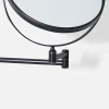 Venice Matt Black 5x Magnifying Cosmetic Mirror With Curved Wall Plate -Vanity Unit Bathroom Suites vncmcumb d2