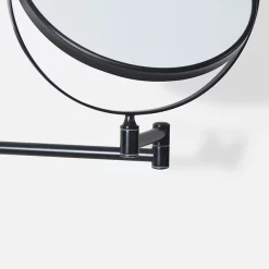 Venice Matt Black 5x Magnifying Cosmetic Mirror With Curved Wall Plate