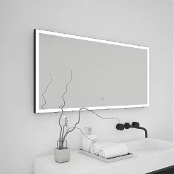 Venice Black 1000 X 700mm LED Illuminated Mirror With Demister Pad 7 Venice Black 1000 X 700mm LED Illuminated Mirror With Demister Pad -Vanity Unit Bathroom Suites vnledbla d1