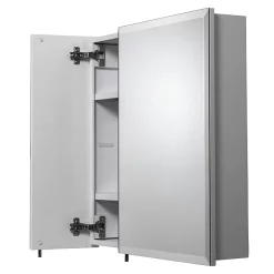 Croydex Wellington Double Door Bi-View White Steel Mirror Cabinet With FlexiFix -Vanity Unit Bathroom Suites wc102122 d2
