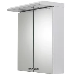 Croydex Shire 2 Door Mirror Cabinet With Light & Shaver Socket - White -Vanity Unit Bathroom Suites wc267222eai1