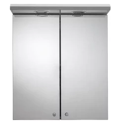 Croydex Shire 2 Door Mirror Cabinet With Light & Shaver Socket - White -Vanity Unit Bathroom Suites wc267222eai2