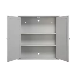 Croydex Ashby Grey Wooden Double Door Mirror Cabinet With FlexiFix