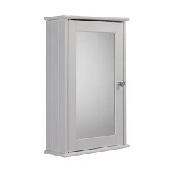 Croydex Malton Wooden Single Door White Bathroom Mirror Cabinet With FlexiFix
