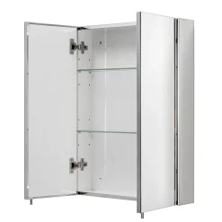 Croydex Anton Double Door Stainless Steel Mirrored Bathroom Cabinet