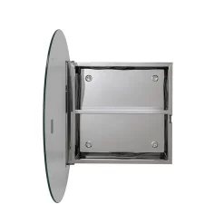 Croydex Severn Circular Door Mirror Cabinet - Stainless Steel -Vanity Unit Bathroom Suites wc836005ai2