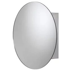 Croydex Severn Circular Door Mirror Cabinet - Stainless Steel -Vanity Unit Bathroom Suites wc836005ai3