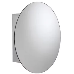 Croydex Severn Circular Door Mirror Cabinet - Stainless Steel
