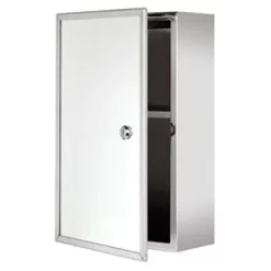 Croydex Trent Lockable Medicine Cabinet - Stainless Steel