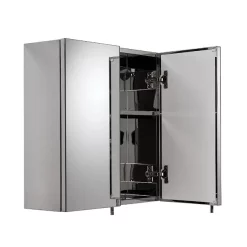 Croydex Avon Double Door Stainless Steel Mirror Cabinet -Vanity Unit Bathroom Suites wc866105 d1