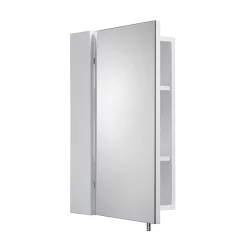 Croydex Dawley White Steel Single Door Mirror Cabinet With FlexiFix