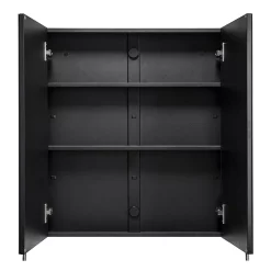 Croydex Dawley Matt Black 600mm Double Door Mirror Cabinet -Vanity Unit Bathroom Suites wc930221 d2