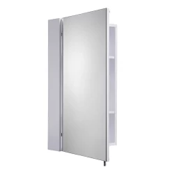 Croydex Finchley Stainless Steel Single Door Mirror Cabinet With FlexiFix