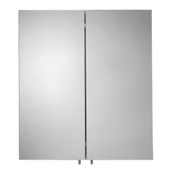 Croydex Finchley Stainless Steel Double Door Mirror Cabinet With FlexiFix -Vanity Unit Bathroom Suites wc940205 d2